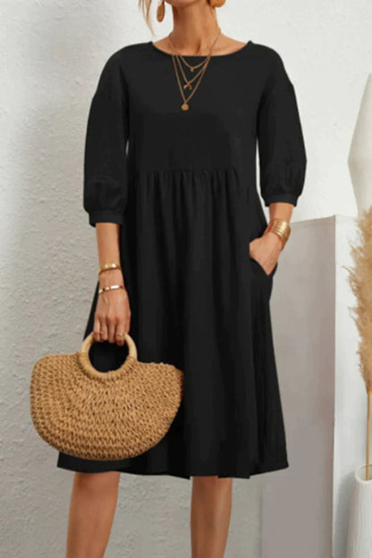 Kiara - Casual mid-length dress with 3/4 sleeves