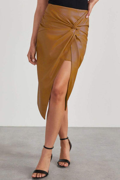 Lena™ | Open Leather Skirt