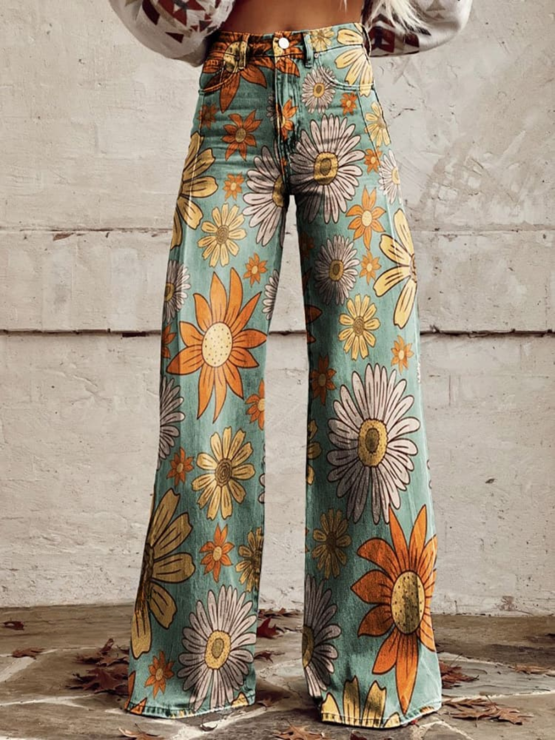 Pastel™ | Vintage floral wide-leg pants