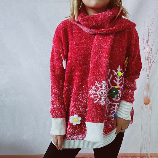 Xyra Set | Women's Christmas Sweater and Scarf Set