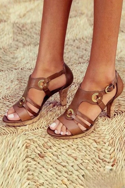 Mariana - Hollow-heel sandals with multiple straps