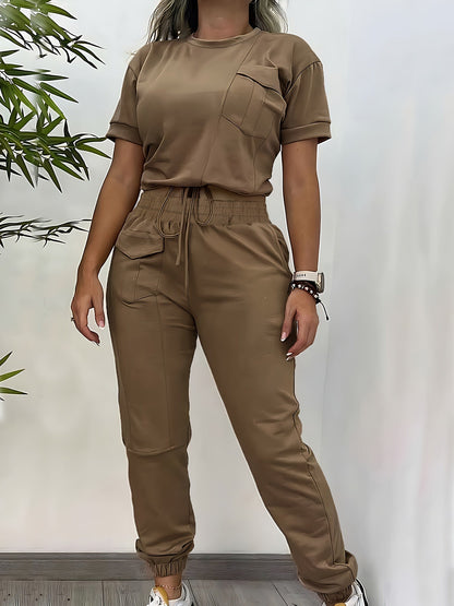 Jess-Mode - Casual fall two-piece jogger and top set for women