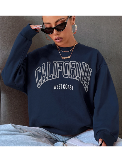 Jess | Oversized Sweatshirt Met California Tekstopdruk Voor Dames