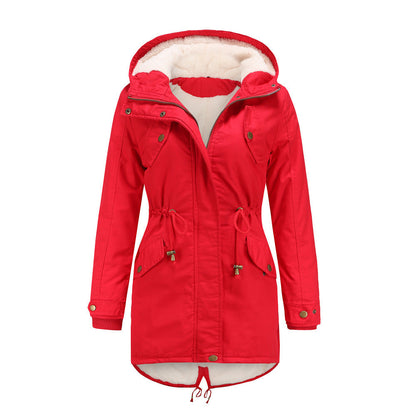 Winter jacket with drawstring for women