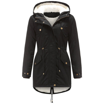 Winter jacket with drawstring for women