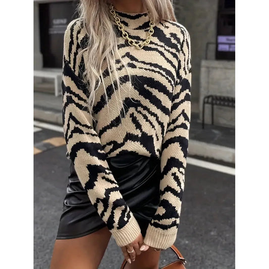 Elise - Women's Stylish Zebra Sweater for Fall and Winter