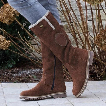 Mid-length suede winter boots - Helvisa