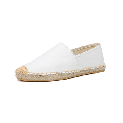 Esmee | Flat leather espadrilles in ballet style