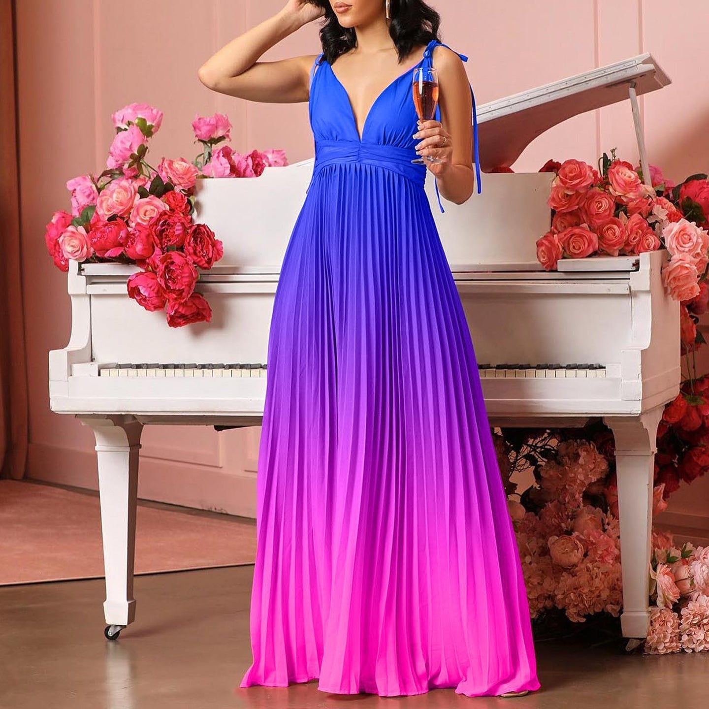 Dolly - Long maxi dress with V-neckline