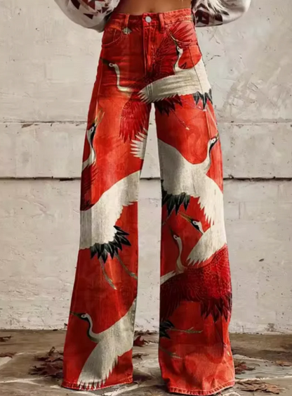 Anzhela - Wide pants with colorful print