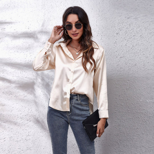 Eva | Summer satin women's blouse