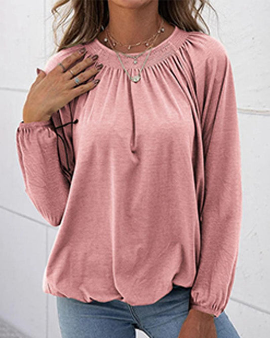 Loose top with round neckline