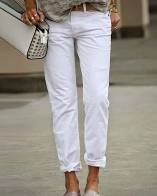 Stylish casual solid color pants