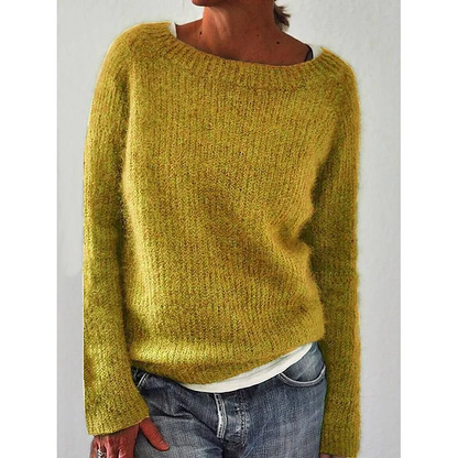 Women's classic knitted sweater in basic color