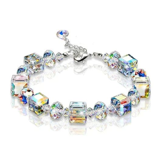 Versatile cubic crystal bracelet | Unique and eye-catching