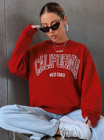 Jess | Oversized Sweatshirt Met California Tekstopdruk Voor Dames