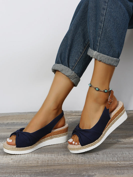 Alba - Wedge sandals with buckle fastening