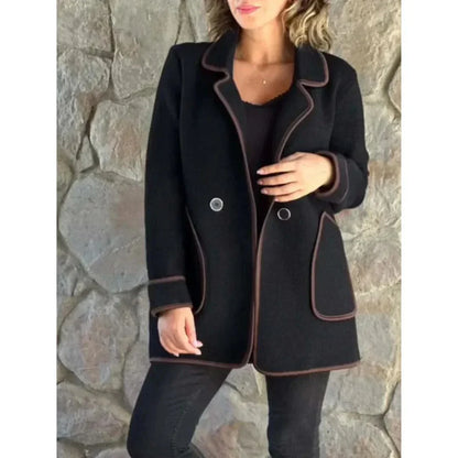 Sophisticated black longline coat for women