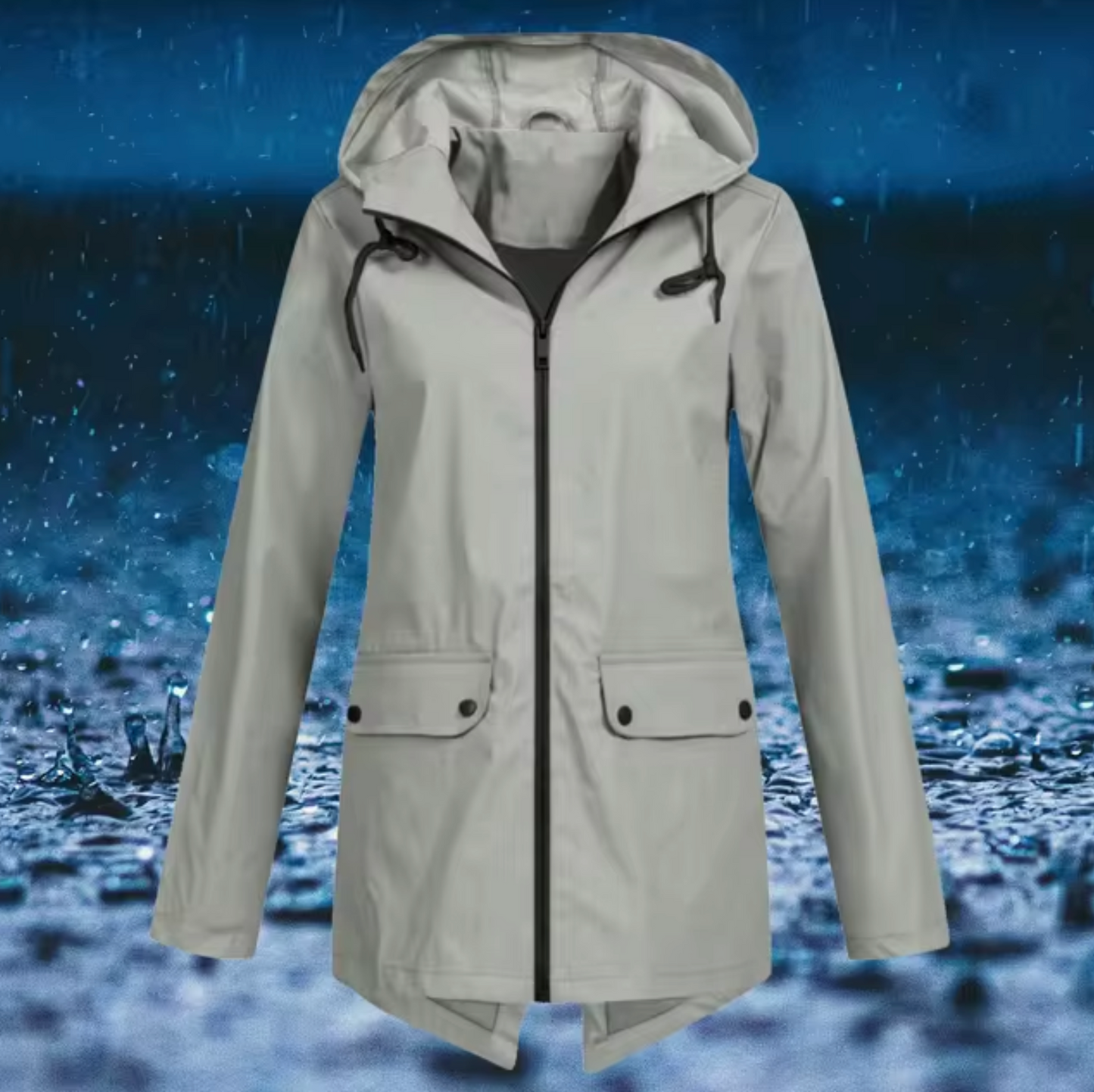 - Windproof raincoat with hood