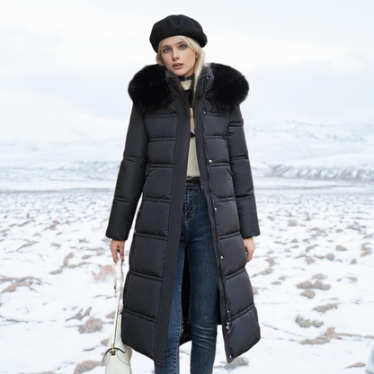 Women's Winter coat with faux fur collar