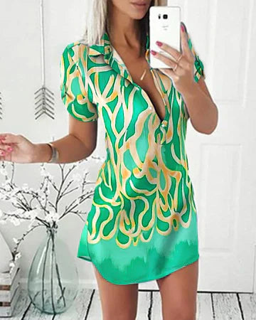 Aurora - Elegant mini dress with print