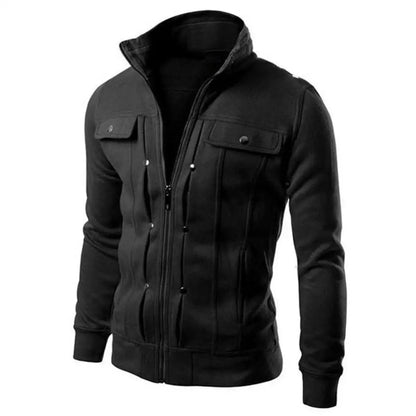 Stylish warm slim-fit winter jacket with stand-up collar for men | Ideal for fall/winter