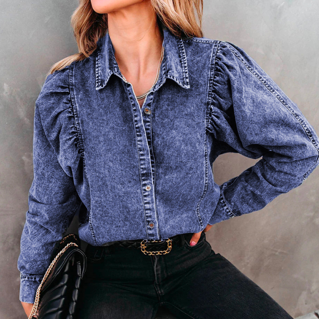 Daphne - Elegant denim blouse