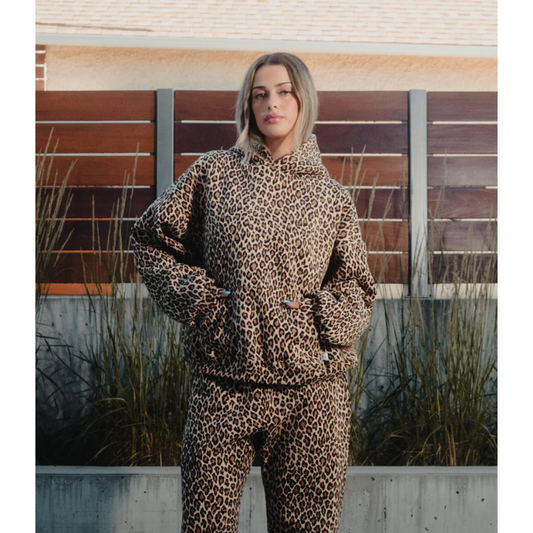 Rhneana | Ladies Leopard Print Hoodie | Comfortable