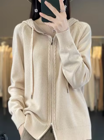 - Knitted cardigan with hood