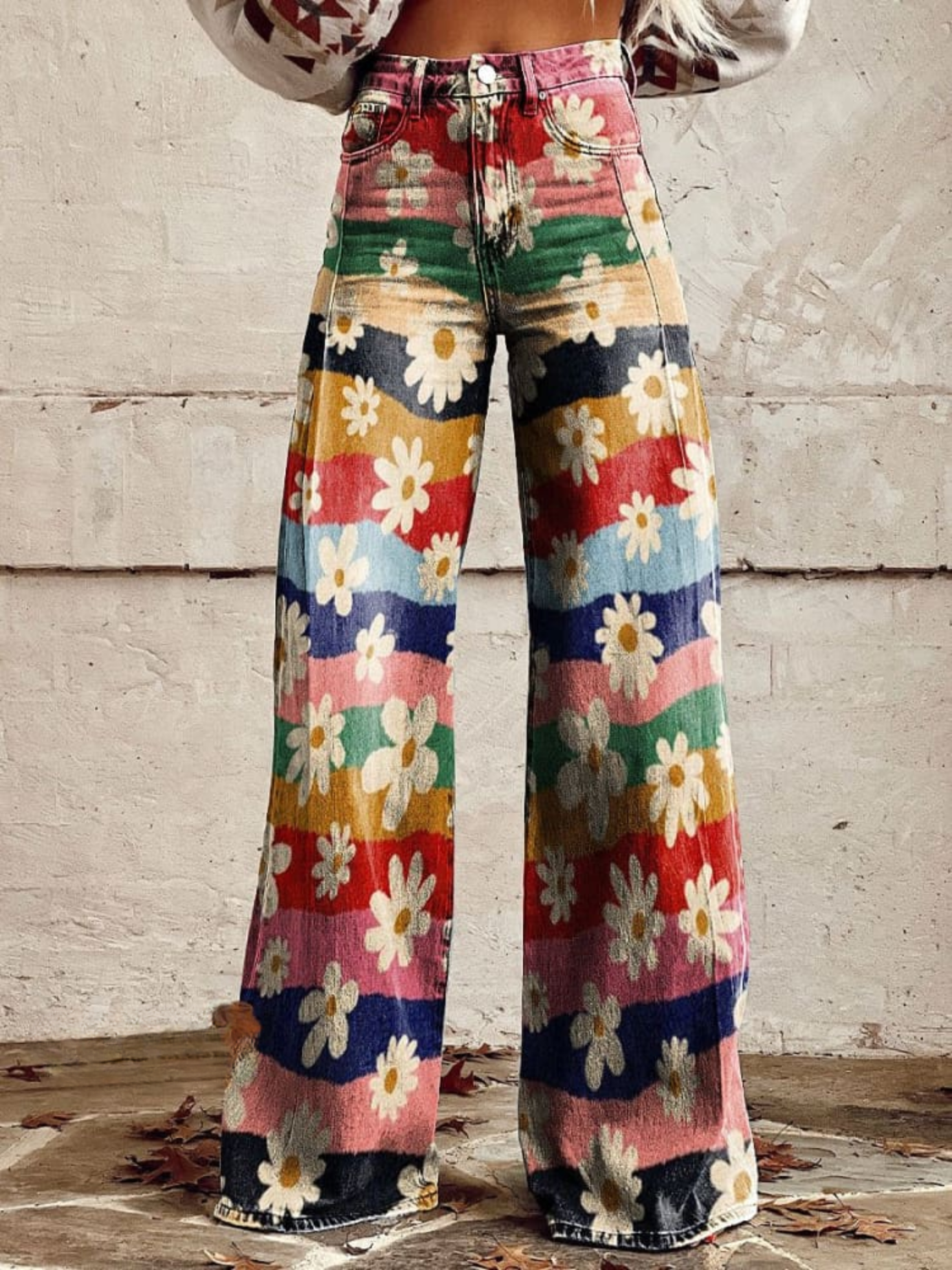 Reverie™ | Retro floral wide-leg pants