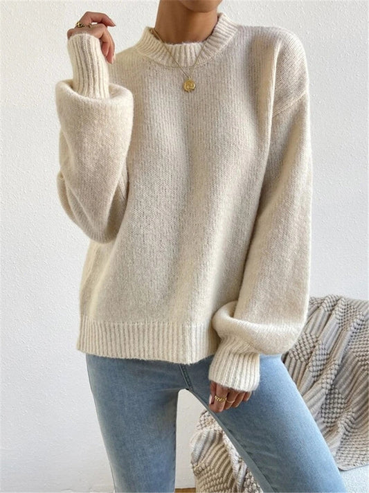 Women's elegant stand-up collar sweater