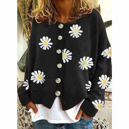 Yasmine Sweater | Floral Print Knitted Sweater