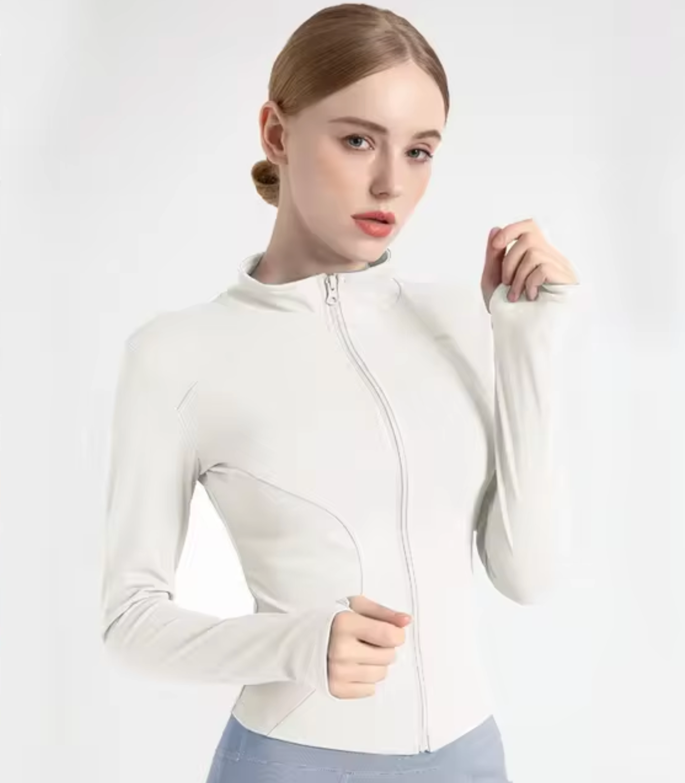 - Slim-fit yoga top with long sleeves