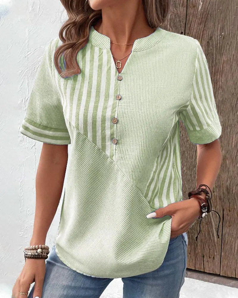 Blouse - Stripes - Airy Cotton - Perfect for Everyday Use