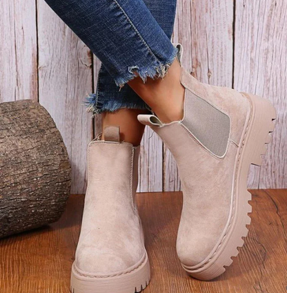 Graceza - Suede Ankle Boots with Rugged Sole for Women