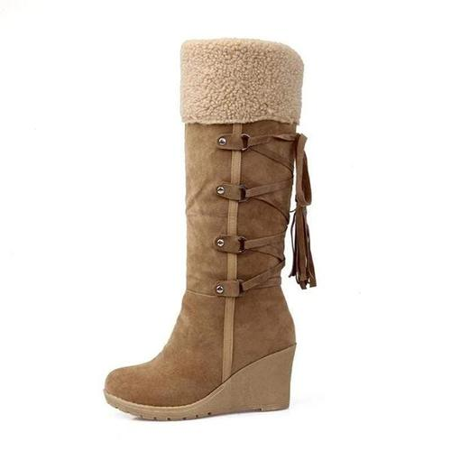 "Warm Wedge Boots for Winter "