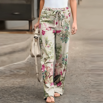 Floriane - Floral linen pants