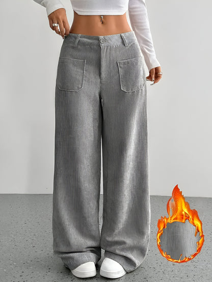 Gizelle | Casual corduroy pants with wide legs