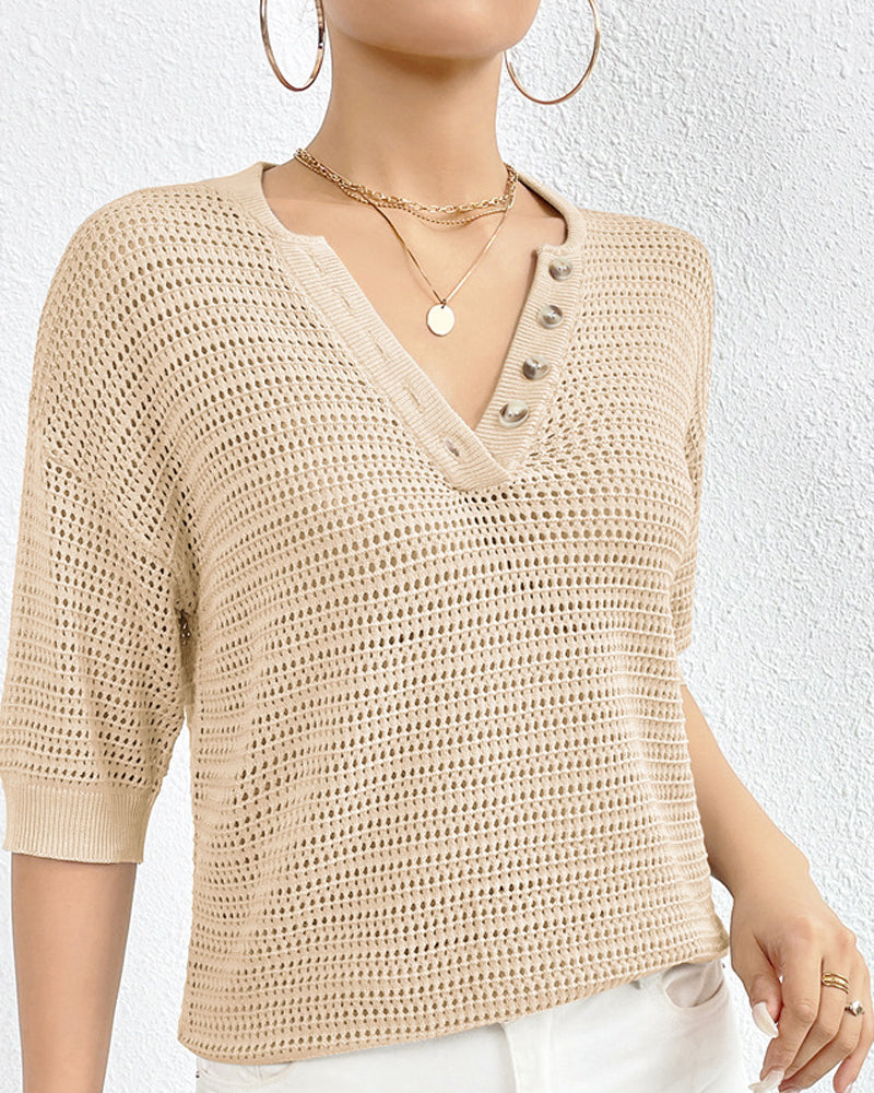 Casual top with V-neck