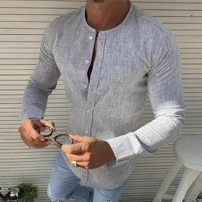 Stylish long-sleeved cotton shirt for men