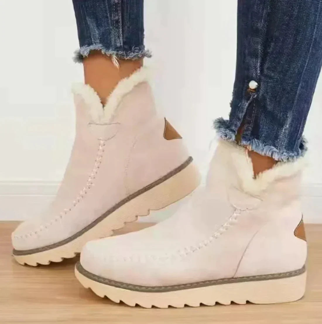 Rihanna Boots | Plush Sheepskin Ankle Boots