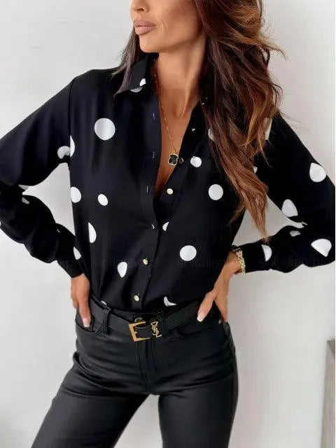 Blouse Ladies - With Dots - High Quality Cotton - Perfect for Formal and Casual Occasions