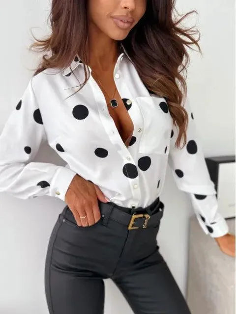 Blouse Ladies - With Dots - High Quality Cotton - Perfect for Formal and Casual Occasions