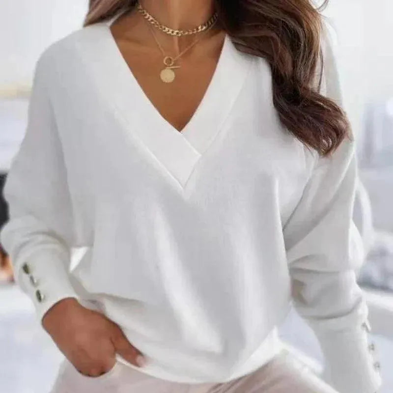 Stylish Blouse with V Neckline