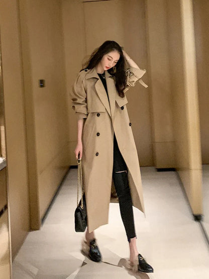 Yvette - elegant long trench coat