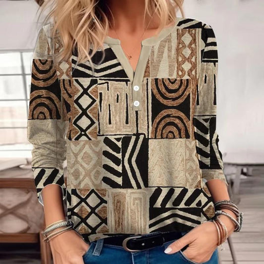 RILEY | Vintage blouse with abstract print