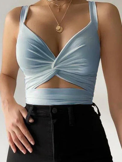 women's sleeveless crop tops short sexy fashion