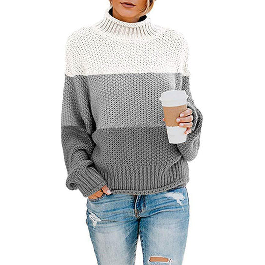 Women's sweater with high collar