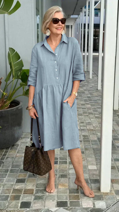 Amelia - Cotton-linen leisure dress