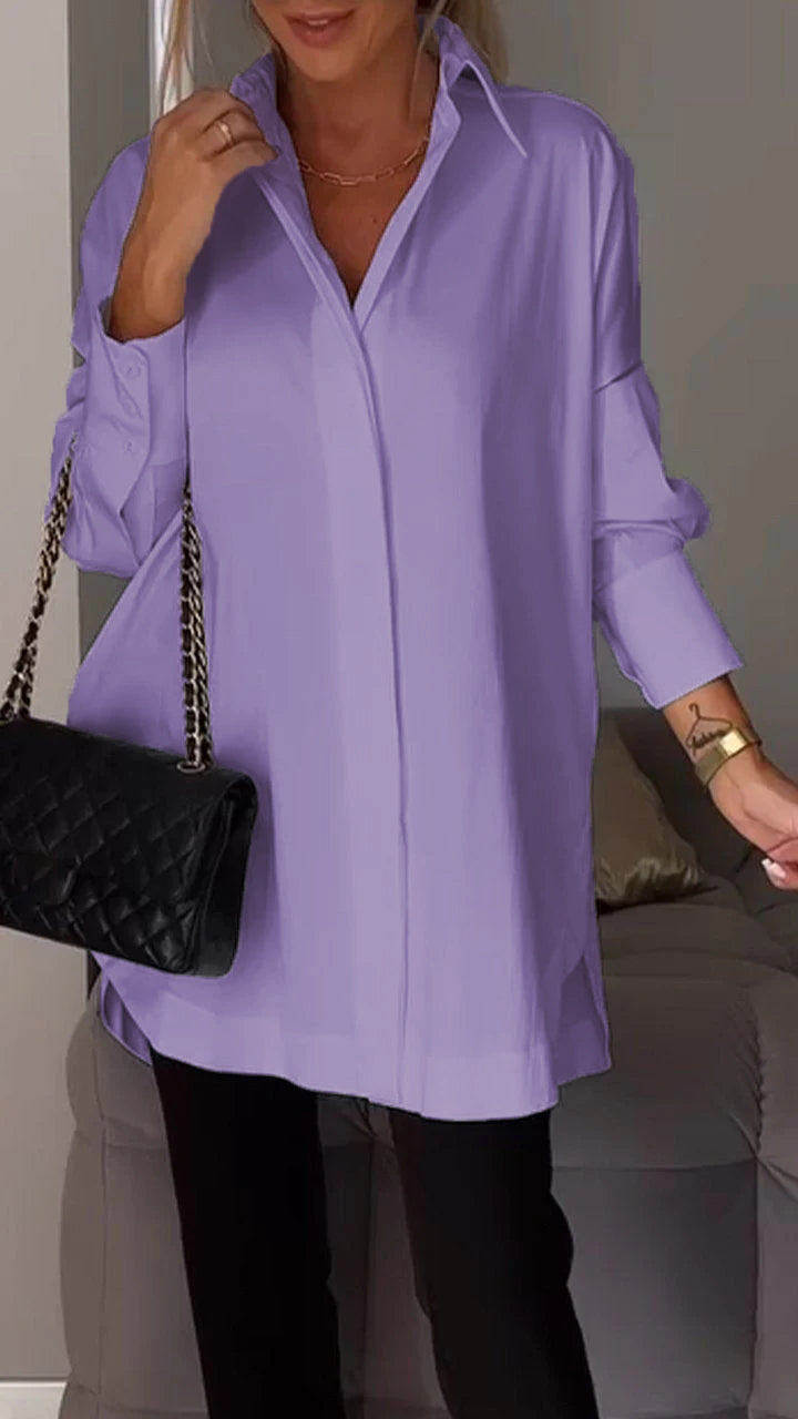 Bettina - Chique blouse in large silk chiffon